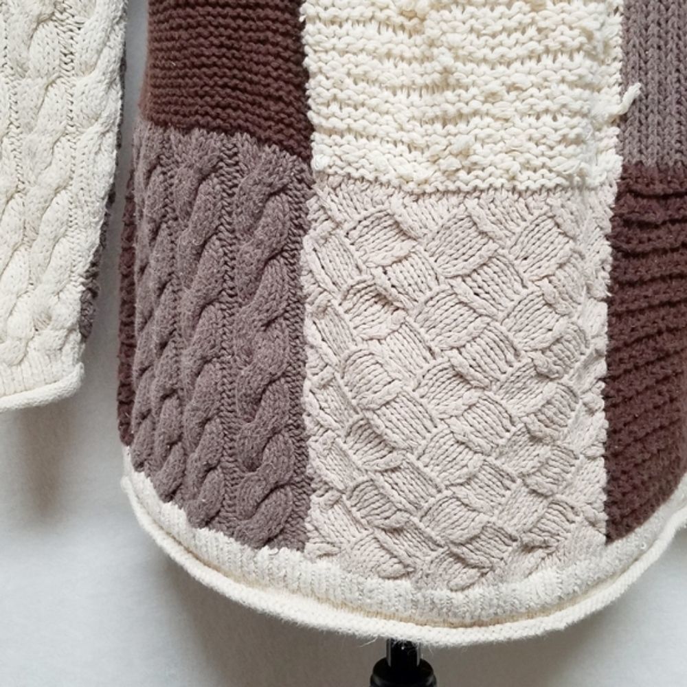 Vintage 1980s Casual Elements Patchwork Chunky Kn… - image 6